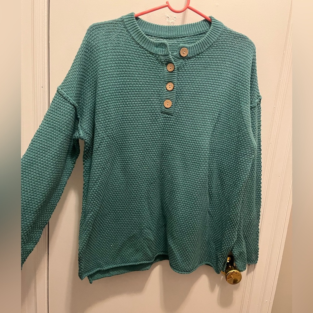 Waffle knit sweater